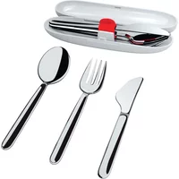 Alessi Alessi - Food à Porter Reisebesteck mit Etui, Edelstahl (4-tlg.)
