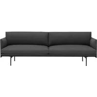 Muuto Muuto - Outline Sofa 3-Sitzer, dunkelgrau (Remix 163) / schwarz