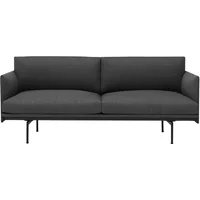 Muuto Muuto - Outline Sofa 2-Sitzer, schwarz / grau (Remix 163)