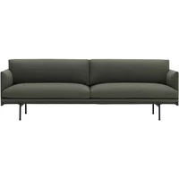 Muuto Muuto - Outline Sofa 3-Sitzer, g(rün fiord 961) / verkehrsschwarz (RAL 9017)