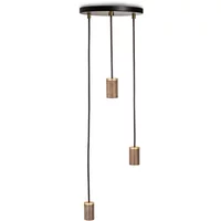 Tala Tala - Brass Triple Pendelleuchte, schwarz / Walnuss / Messing