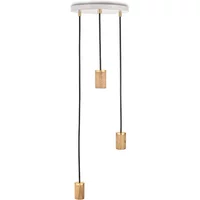 Tala Tala - Brass Triple Pendelleuchte, weiß / Eiche / Messing