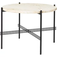 Gubi GUBI - Travertine Couchtisch, Ø 55 cm, schwarz / weiß