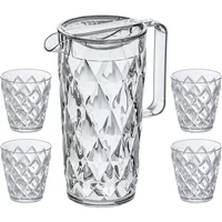 Koziol Koziol - Crystal Kanne 1.6 l mit 4 Becher, crystal clear