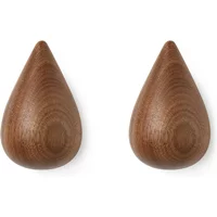 Normann Copenhagen Normann Copenhagen - Dropit Wandhaken - groß, Walnuss (2er-Set)