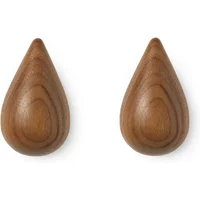 Normann Copenhagen Normann Copenhagen - Dropit Wandhaken - klein, Walnuss (2er Set)