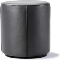 Fredericia Fredericia - Mono Pouf Ø 39 cm, Leder 301 schwarz