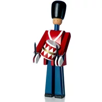 Kay Bojesen Denmark Kay Bojesen - Trommler Holzfigur, rot / blau / weiß