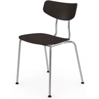 Vitra Vitra - Moca Stuhl, Eiche dunkel / glanzchrom, Kunststoffgleiter