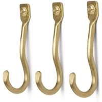 Ferm Living Ferm Living - Curvature Wandhaken, messing (3er-Set)