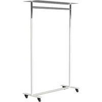 Frost Frost - Bukto Kleiderständer mit Rollen und Ablage 100 cm, Edelstahl poliert / weiß