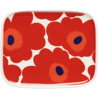 Marimekko Marimekko - Oiva Unikko Servierplatte, 15 x 12 cm, weiß / rot