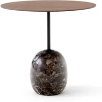 &Tradition &Tradition - Lato Beistelltisch oval 40 x 50 cm, H 45 cm, Walnuss / Emparador Marmor
