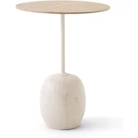 &Tradition &Tradition - Lato Beistelltisch rund Ø 40 cm, H 50 cm, Eiche / Crema Diva Marmor