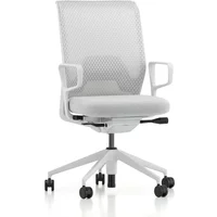 Vitra Vitra - ID Mesh, soft grey, FlowMotion mit Vorwärtsneigung/Sitztiefenverstellung, Ringarmlehnen (Rollen für Hartböden)