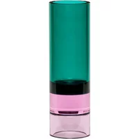 Hübsch Interior Hübsch Interior - Kristall Teelichthalter / Vase, grün / pink