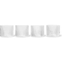 Ferm Living Ferm Living - Ripple Trinkglas low, klar (4er-Set)