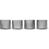 Ferm Living Ferm Living - Ripple Trinkglas low, smoked grey (4er-Set)