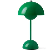 &Tradition &Tradition - Flowerpot Akku Tischleuchte VP9 mit magnetischem Ladekabel, glänzend, signalgrün