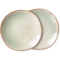 HKliving HKliving - 70's Teller, Ø 22 cm, mist (2er-Set)