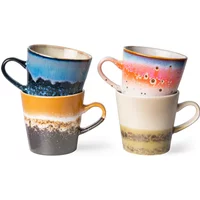 HKliving HKliving - 70's Americano Tassen, 270 ml, pegasus (4er-Set)