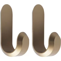 Normann Copenhagen Normann Copenhagen - Curve Wandhaken Mini, matt gold (2er-Set)