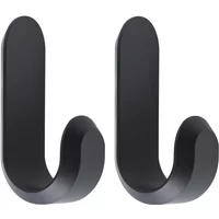 Normann Copenhagen Normann Copenhagen - Curve Wandhaken Mini, matt schwarz (2er-Set)