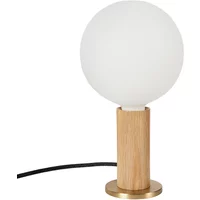 Tala Tala - Oak Knuckle Tischleuchte, Eiche / Messing inklusive Sphere IV LED-Leuchtmittel E27 8W, Ø 15 cm, weiß matt