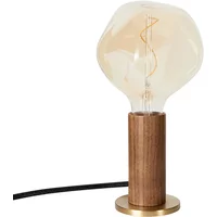 Tala Tala - Walnut Knuckle Tischleuchte, Walnuss / Messing inklusive Voronoi I LED-Leuchtmittel E27 2W, Ø 12,5 cm, transparent grau