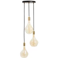 Tala Tala - Brass Triple Pendelleuchte Set, inklusive 3 x Voronoi II LED-Leuchtmittel E27, schwarz / Messing
