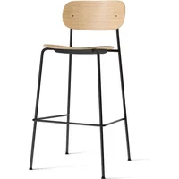 Audo Audo - Co Bar Chair, H 104,5 cm, schwarzes Stahlgestell / Eiche natur
