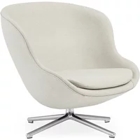Normann Copenhagen Normann Copenhagen - Hyg Lounge-Sessel mit Drehgestell, Aluminium / hellgrau (Main Line Flax MLF20)