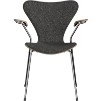 Fritz Hansen Fritz Hansen - Serie 7 Armlehnstuhl Frontpolsterung, Chrom / Walnuss natur / Vanir granite brown (373)