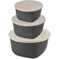 Koziol Koziol - Connect Vorratsdosen-Set Stockholm, 4 l ,2 l, 1 l, nature ash grey (3er-Set)