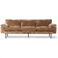 HKliving HKliving - Retro Sofa, 4-Sitzer, Samt Cord, aged gold