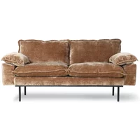 HKliving HKliving - Retro 2-Sitzer Sofa, Samt Cord, aged gold