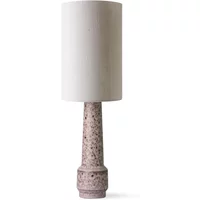 HKliving HKliving - Retro Tischleuchtenfuß, H 45 cm, braun + Lampenschirm Leinen, Ø 24,5 cm, natur