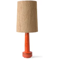 HKliving HKliving - Retro Tischleuchtenfuß, H 48 cm, lava red + Lampenschirm Seide, Ø 32 cm, braun