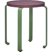 Hübsch Interior Hübsch Interior - Smile Hocker, Ø 46 cm, burgundy / grün