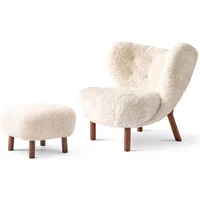 &Tradition &Tradition - Little Petra VB1, Incl. Pouf ATD1, Walnuss / Schaffell Moonlight