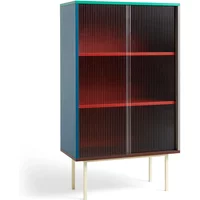 Hay HAY - Colour Cabinet Schrank mit Glastüren, 130 x 75 cm, mehrfarbig (freistehend)