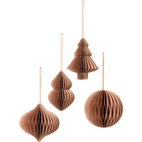 Broste Copenhagen Broste Copenhagen - Christmas Mix Deko-Anhänger, Ø 9 x H 10 cm, indian tan (4er-Set)