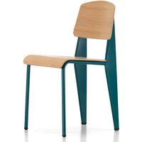 Vitra Vitra - Prouvé Standard Stuhl, Eiche natur / Bleu Dynastie (Filzgleiter)
