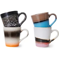 HKliving HKliving - 70's Espressotasse, 100 ml, funky (4er-Set)