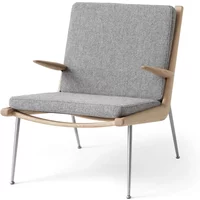 &Tradition &Tradition - Boomerang HM2 Loungechair, Gestell Eiche geölt / Beine Edelstahl, grau (Hallingdal 130)