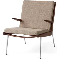 &Tradition &Tradition - Boomerang HM2 Loungechair, Gestell Walnuss geölt / Beine Edelstahl, beige (Karakorum 003)