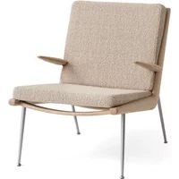 &Tradition &Tradition - Boomerang HM2 Loungechair, Gestell Eiche geölt / Beine Edelstahl, beige (Karakorum 003)