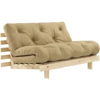 Karup Karup - Roots Schlafsofa, 140 x 200 cm, Kiefer natur / wheat beige (758)