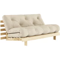 Karup Karup - Roots Schlafsofa, 160 x 200 cm, Kiefer natur / beige (747)