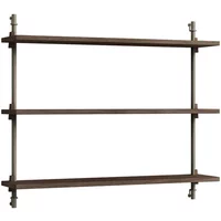Moebe MOEBE - Wall Shelving System Low, Eiche dunkel geräuchert / warm grey
